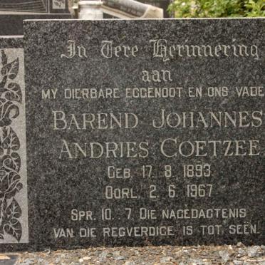 COETZEE Barend Johannes Andries 1893-1967