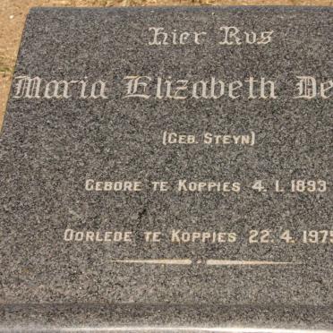 DELPORT Maria Elizabeth nee STEYN 1893-1975