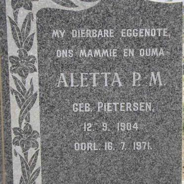 ENSLIN Aletta P.M. nee PIETERSEN 1904-1971
