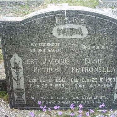 ELS Gert Jacobus Petrus 1896-1959 &amp; Elsie Petronella ELS 1903-1991