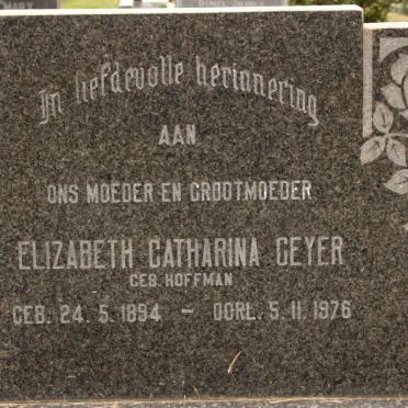 GEYER Elizabeth Catharina nee HOFFMAN 1894-1976