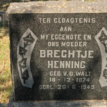HENNING Brechtje nee VAN DER WALT 1874-1949