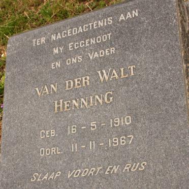 HENNING Van Der Walt 1910-1967