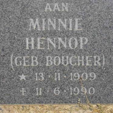 HENNOP Minnie nee BOUCHER 1909-1990