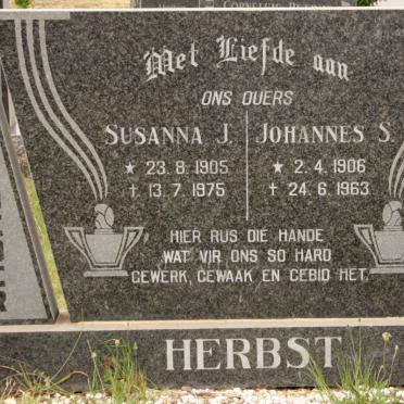 HERBST Johannes S. 1906-1963 &amp; Susanna J. 1905-1975