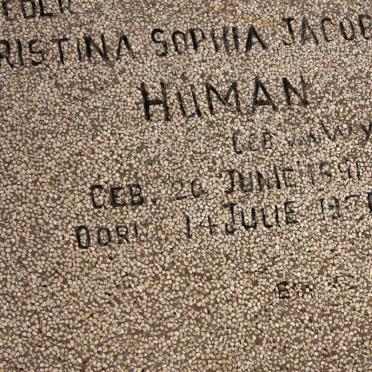 HUMAN Christina Sophia Jacoba nee VAN WYK 1891-19?6