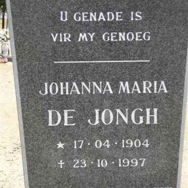 JONGH Johanna Maria, de 1904-1997