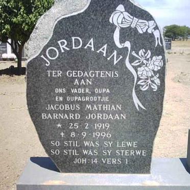 JORDAAN Jacobus Mathian Barnard 1919-1996