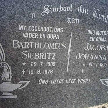 JONGH Barthlomeus Siebritz, de 1905-1976 &amp; Jacoba Johanna M. 1915-
