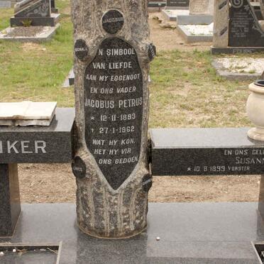 JONKER Jacobus Petrus 1893-1962 &amp; Susanna B.H. VORSTER 1899-1981