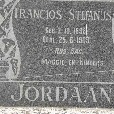 JORDAAN Francois Stefanus 1898-1969
