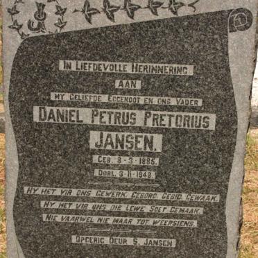JANSEN Daniel Petrus Pretorius 1885-1948