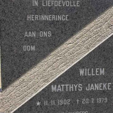 JANEKE Willem Matthys 1902-1979