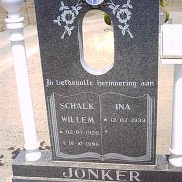 JONKER Schalk Willem 1926-1998 &amp; Ina 1933-