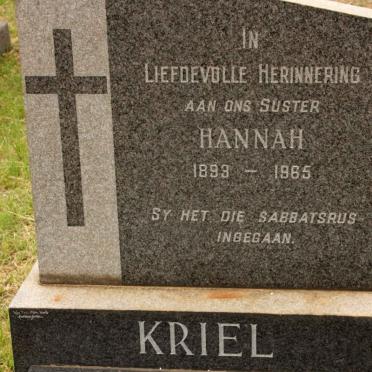 KRIEL Hannah 1893-1965