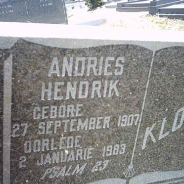 KLOPPER Andries Hendrik 1907-1983