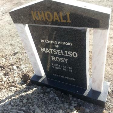 KHOALI Matseliso Rosy 1933-2019