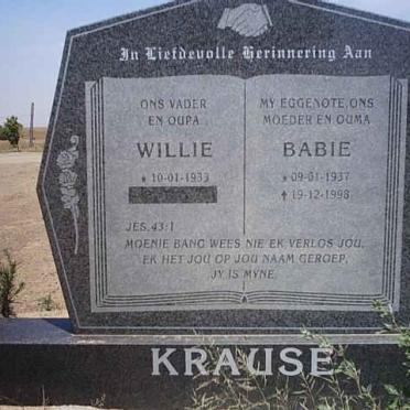 KRAUSE Willie 1933- &amp; Babie 1937-1998