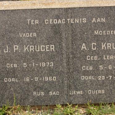 KRUGER J.P. 1873-1960 &amp; A.C. LEROUX 1876-1971
