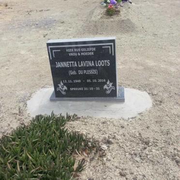 LOOTS Jannetta Lavina nee DU PLESSIS 1949-2016