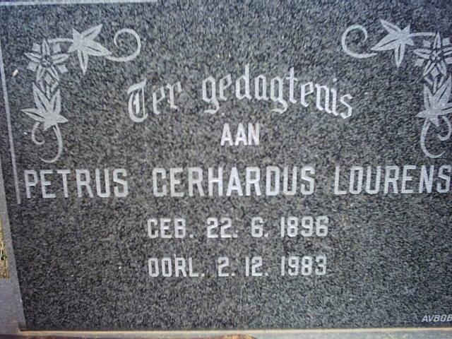 LOURENS Petrus Gerhardus 1896-1983