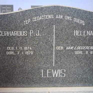 LEWIS Gerhardus P.J. 1874-1970 &amp; Helena E.J. VAN LOGGERENBERG 1881-1971