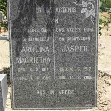 LOUBSER Jasper 1912-2000 &amp; Carolina Magrietha 1914-1994