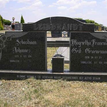 LEIBBRANDT Sebastiaan Johannes 1924-1993 &amp; Magrietha Francina GROENEWALD 1927-1984 