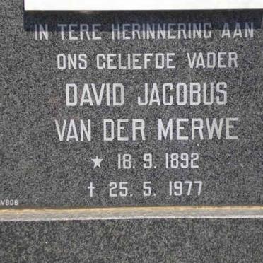 MERWE David Jacobus, van der 1892-1977