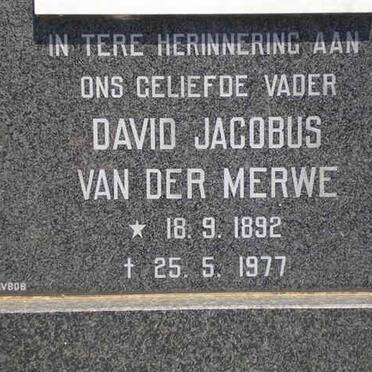 MERWE David Jacobus, van der 1892-1977