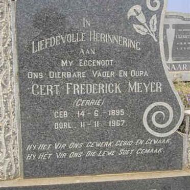 MEYER Gert Frederick 1895-1967