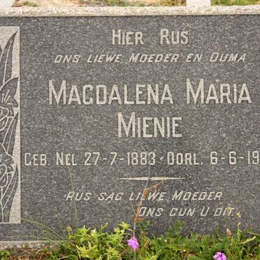 MIENIE Magdalena Maria nee NEL 1833-1962