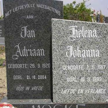 MOCKE Jan Adriaan 1920-2004 &amp; Helena Johanna 1917-1993
