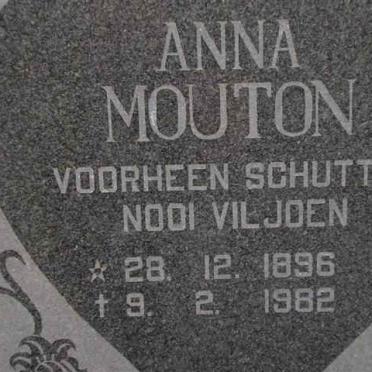 MOUTON Anna previously SCHUTTE nee VILJOEN 1896-1982