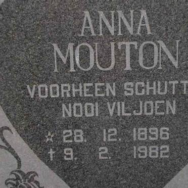 MOUTON Anna previously SCHUTTE nee VILJOEN 1896-1982
