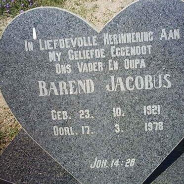 MERWE Barend Jacobus, van der 1921-1978