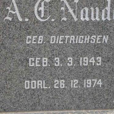 NAUDE A.G. nee DIETRICHSEN 1943-1974