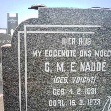 NAUDE C.M.E. nee VOIGHT 1931-1973