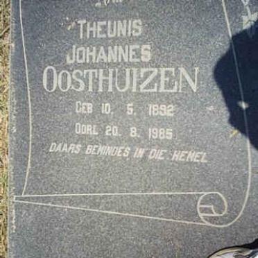 OOSTHUIZEN Theunis Johannes 1892-1985