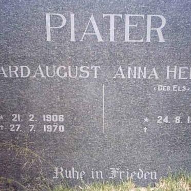 PIATER Eduard August 1906-1970 &amp; Anna Helena ELS 1907-