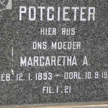 POTGIETER Margaretha A. 1893-1975