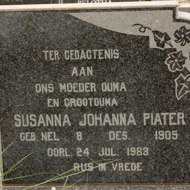 PIATER Susanna Johanna nee NEL 1905-1983