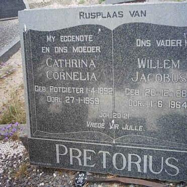 PRETORIUS Willem Jacobus 1884-1964 &amp; Cathrina Cornelia POTGIETER 1892-1959