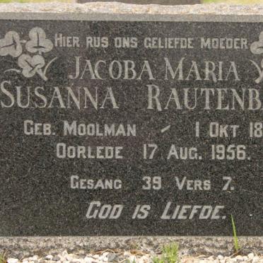 RAUTENBACH Jacoba Maria Susanna nee MOOLMAN 1879-1956