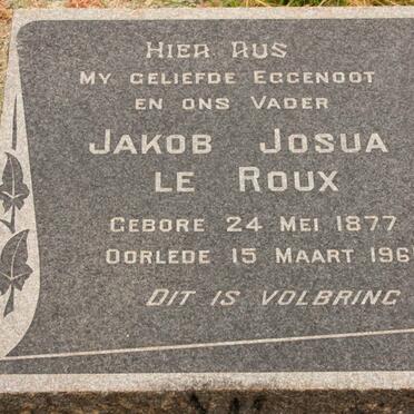 ROUX Jakob Josua, le 1877-1961