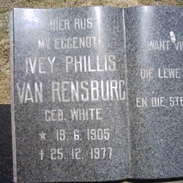 RENSBURG Ivey Phillis, van nee WHITE 1905-1977