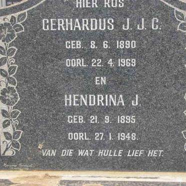 RYNDERS Gerhardus J.J.C. 1890-1969 &amp; Hendrina J. 1895-1948