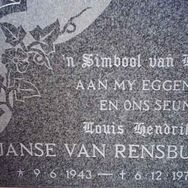 RENSBURG Louis Hendrik, Janse van 1943-1977
