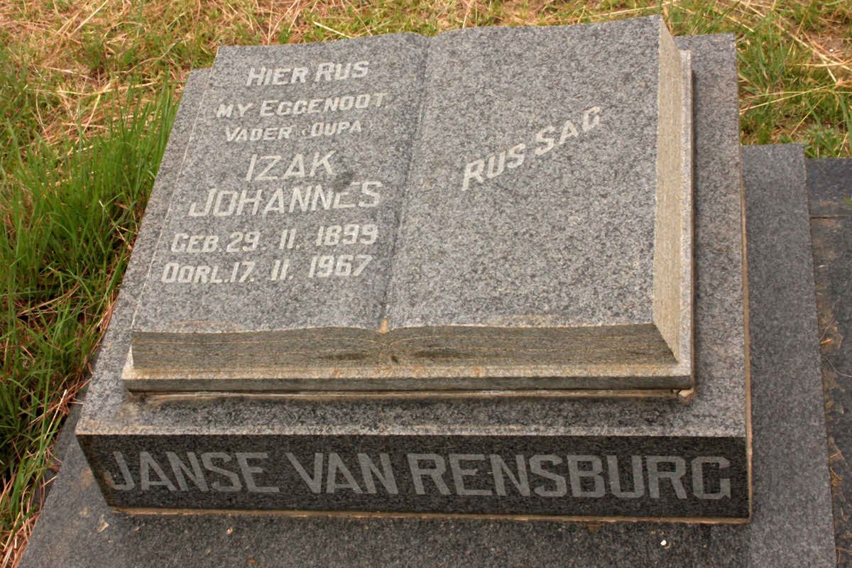 RENSBURG Izak Johannes, van der 1899-1967