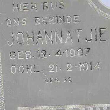 ROUX Johannatjie, le 1907-1914